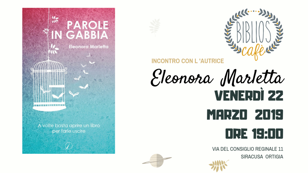 Gli elementi che, secondo l'autrice, servono per creare una poesia sono la delicatezza, la consapevolezza e una grande sensibilità. Le sue sono poesie dai temi diversi, nate da osservazioni e percezioni dirette su ciò che accade, di modo che l'opera conservi sempre una parte realistica. Sono state scritte per il lettore, affinché possa vederne e sentirne a sua volta i contenuti, e perché possa farle sue. Poesie spontanee, figlie dell'ispirazione del momento. Una scrittura attenta, costruita sulla costante ricerca ma anche sui termini cui l'autrice è particolarmente affezionata.    Titolo Parole in gabbia Autore Marletta Eleonora Editore Altromondo Editore di qu.bi Me  vi aspettiamo al Biblios  caffè alle 19:00 insieme con l' autrice. 